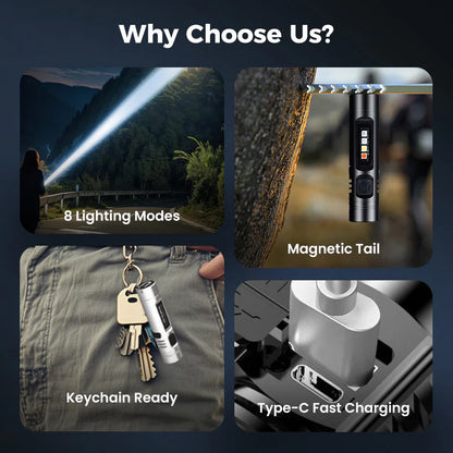 Mini Flashlight | Rechargeable, Multi-Functional Aluminum Alloy